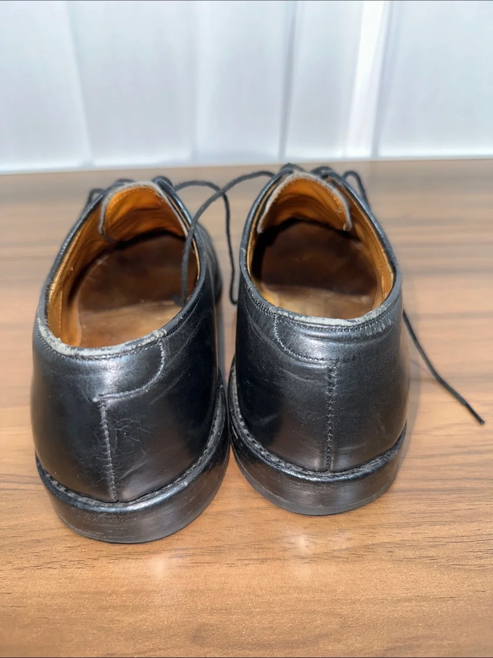 Allen Edmonds Black Leather Cap-Toe Oxfords
